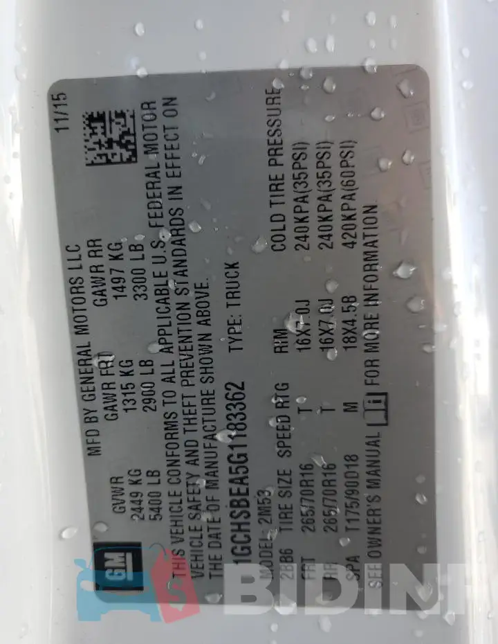 1GCHSBEA5G1183362 Photo# 13
