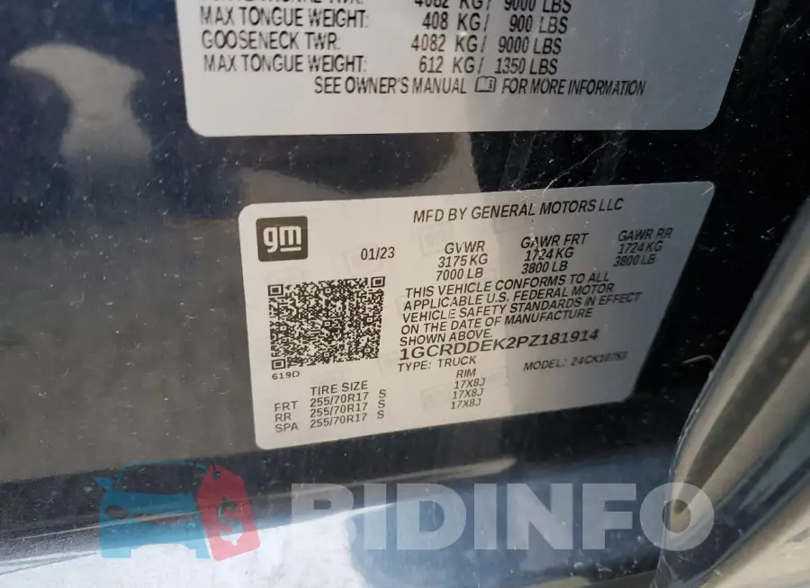 1GCRDDEK2PZ181914 Photo# 12