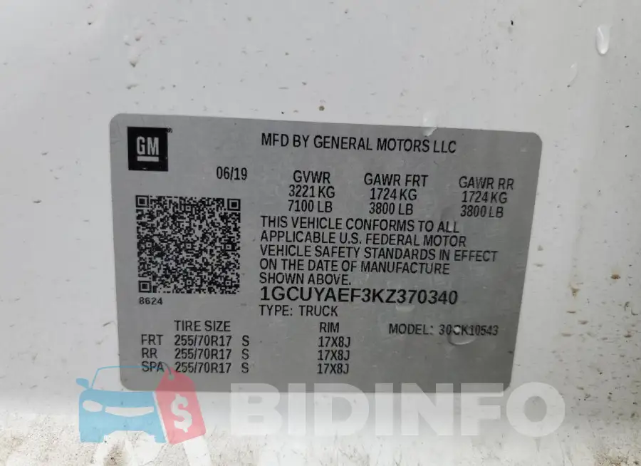 1GCUYAEF3KZ370340 Photo# 12