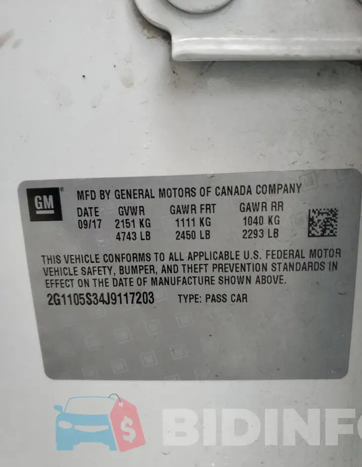 2G1105S34J9117203 Photo# 12