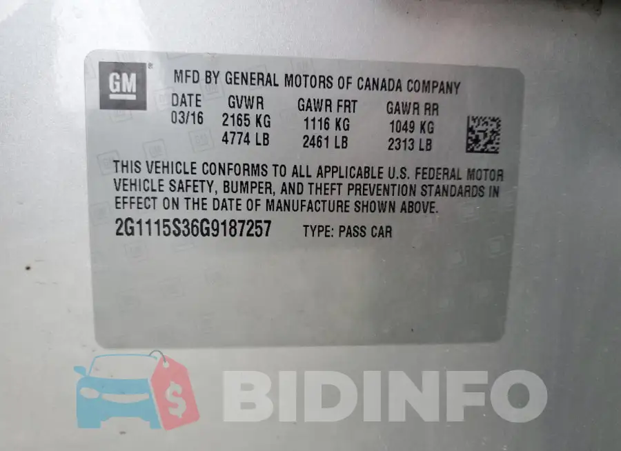 2G1115S36G9187257 Photo# 12