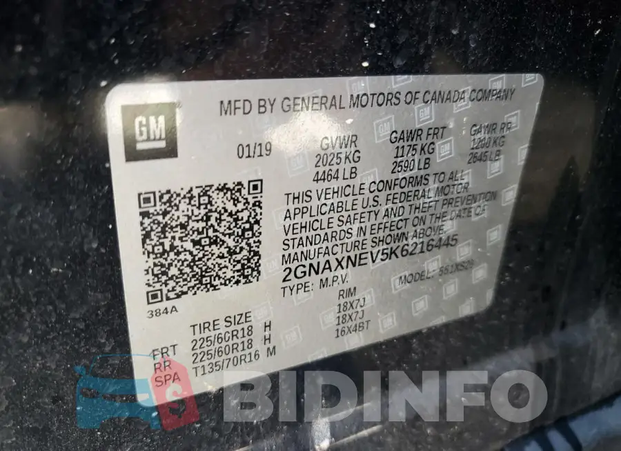 2GNAXNEV5K6216445 Photo# 13