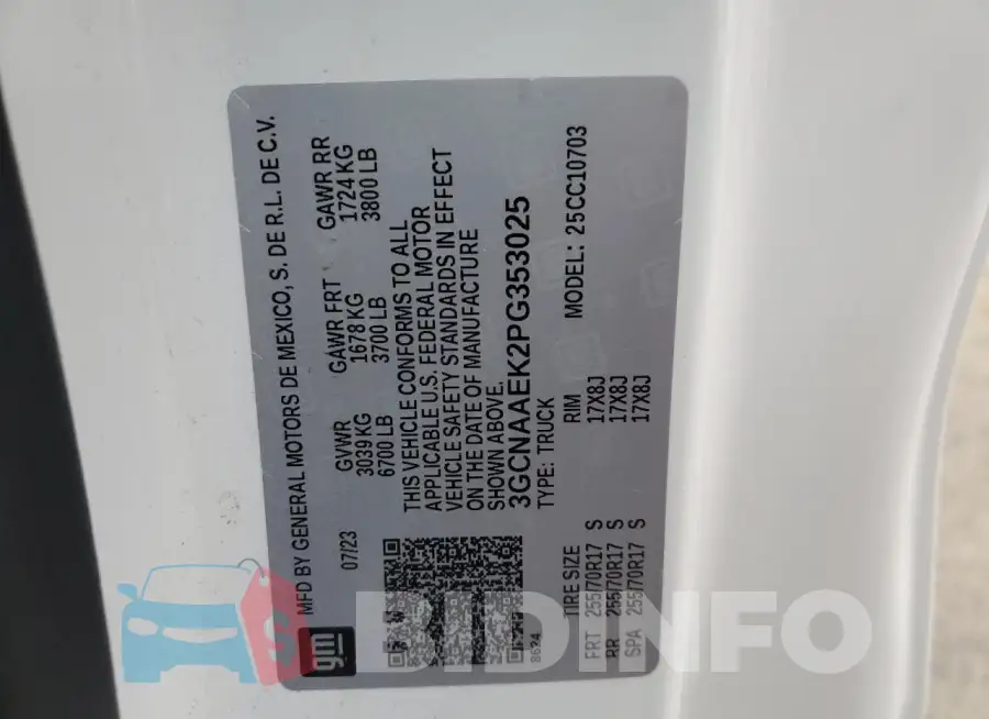3GCNAAEK2PG353025 Photo# 12