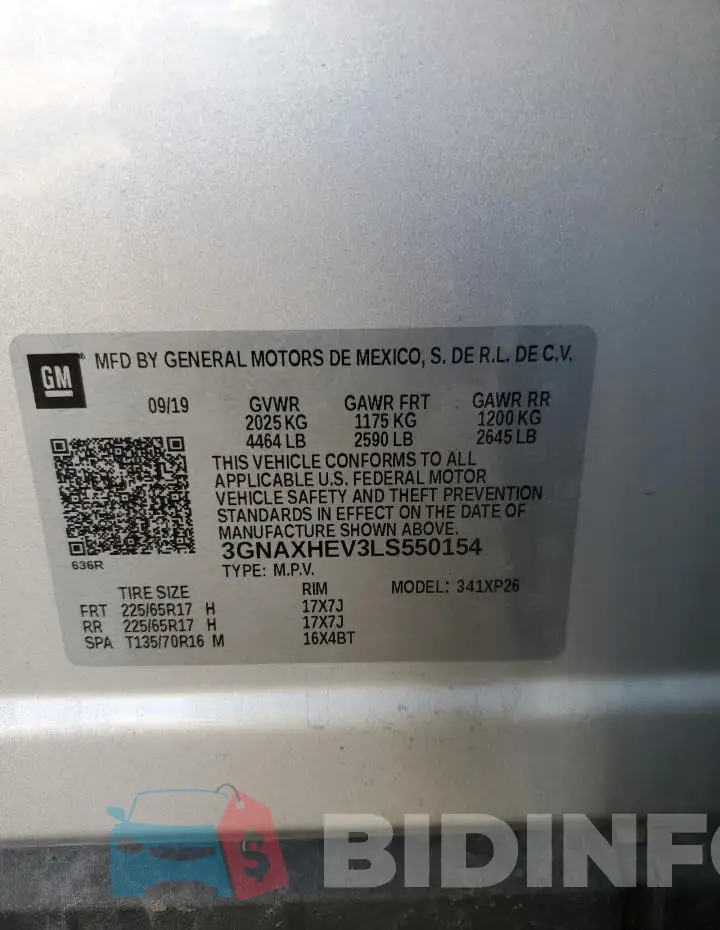 3GNAXHEV3LS550154 Photo# 13