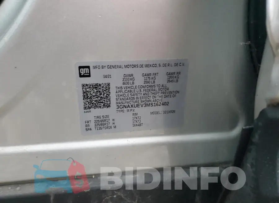 3GNAXUEV3MS162402 Photo# 13