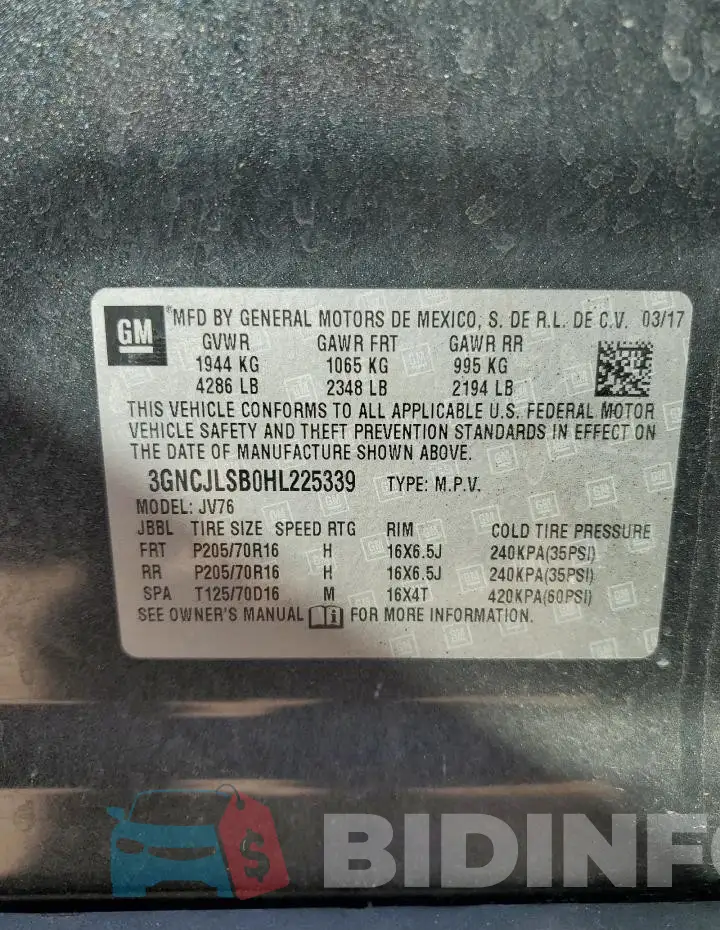 3GNCJLSB0HL225339 Photo# 13