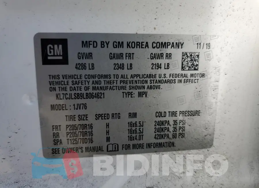 KL7CJLSB9LB064621 Photo# 13