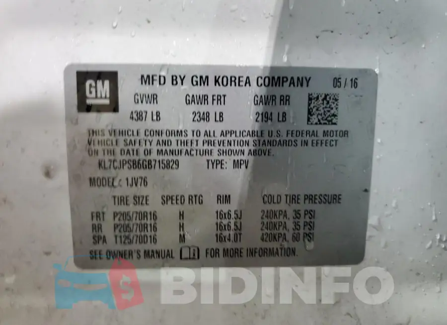 KL7CJPSB6GB715829 Photo# 13