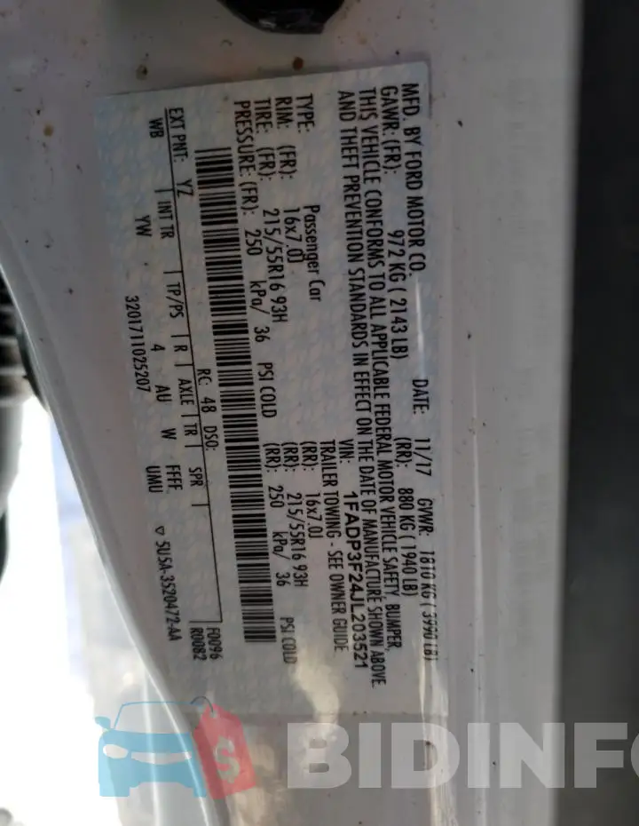 1FADP3F24JL203521 Photo# 13
