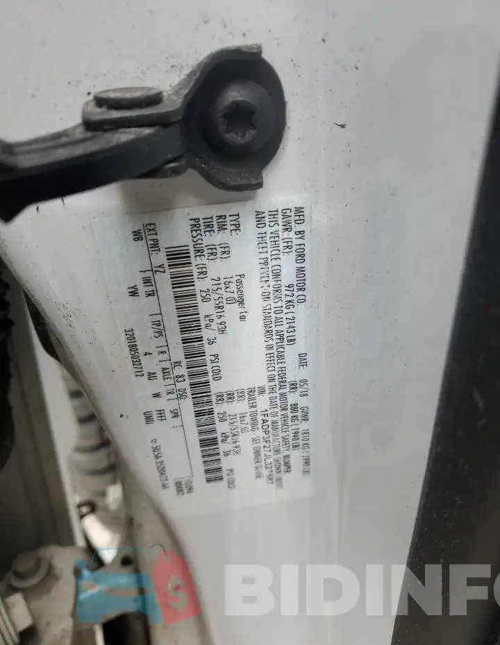 1FADP3F27JL327587 Photo# 13
