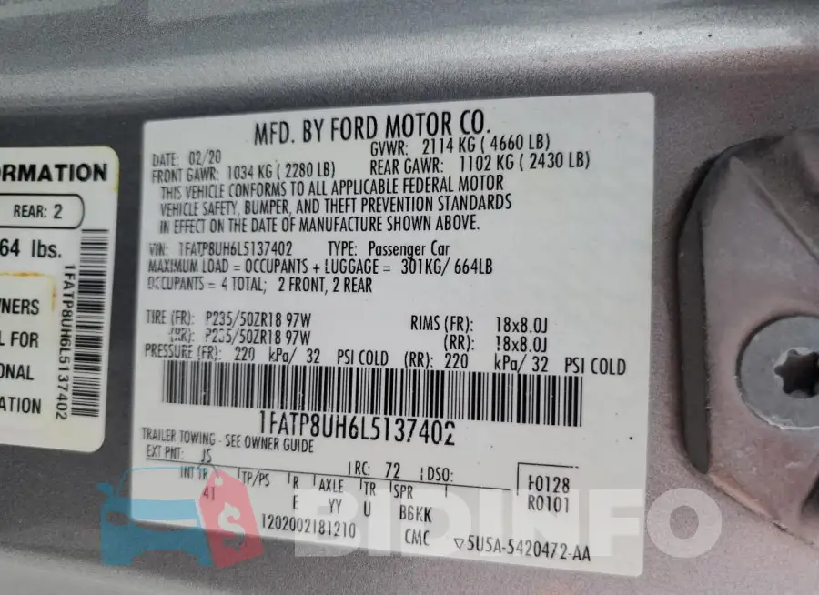 1FATP8UH6L5137402 Photo# 12