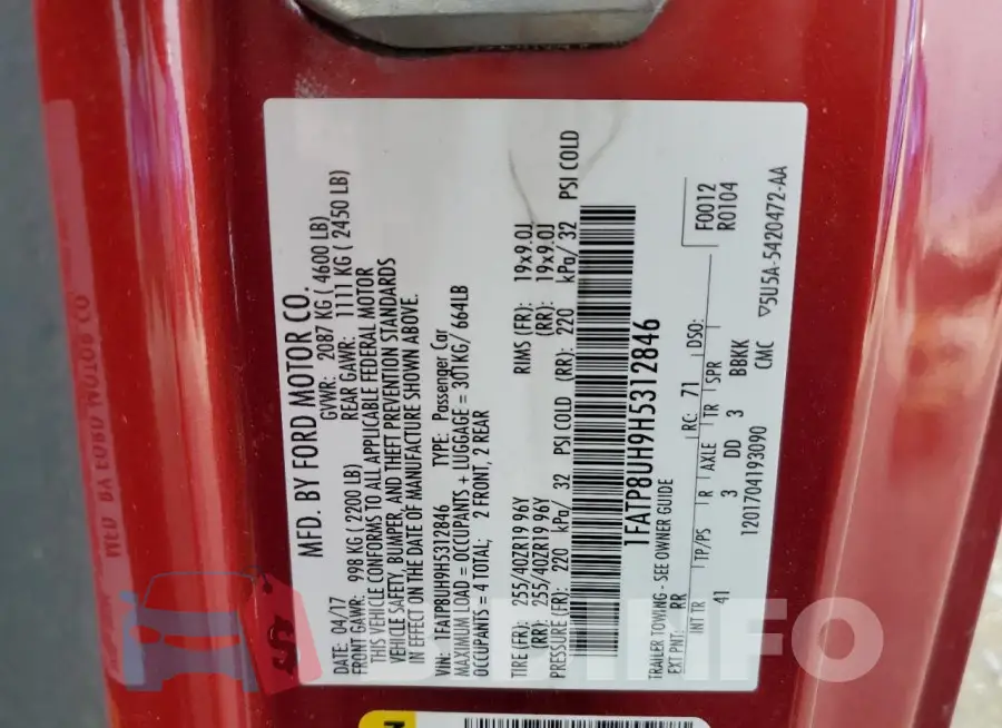 1FATP8UH9H5312846 Photo# 12