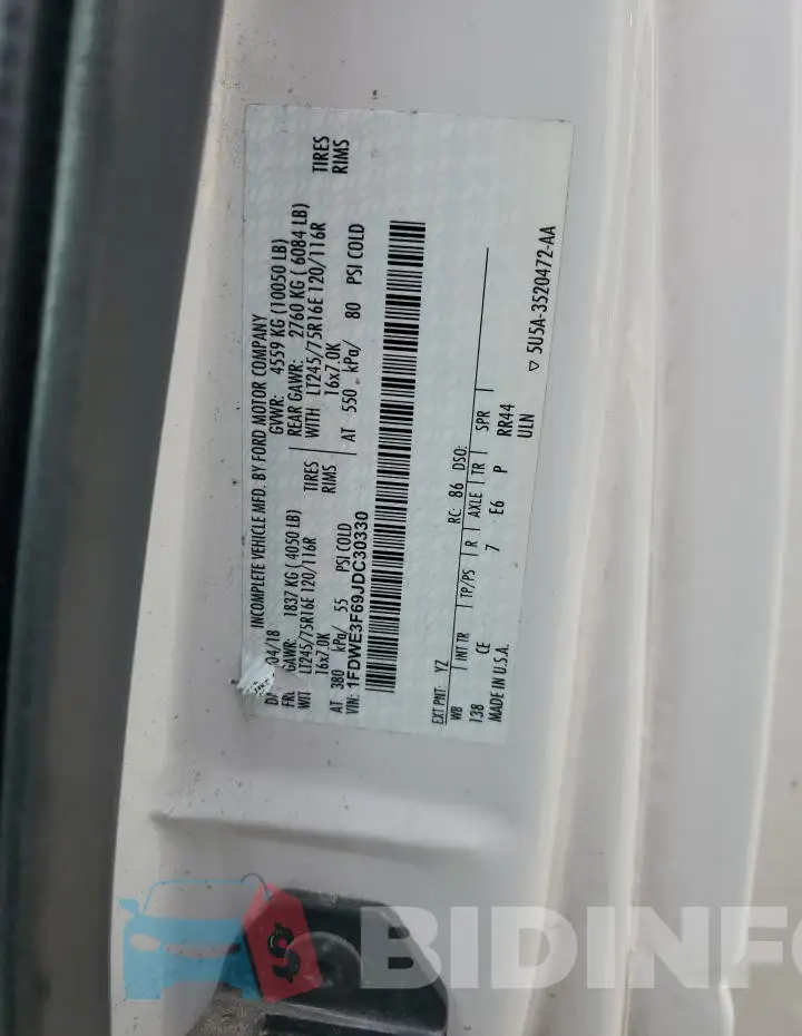 1FDWE3F69JDC30330 Photo# 13