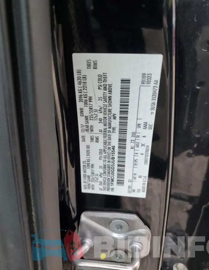 1FMCU0GD3JUB15546 Photo# 14