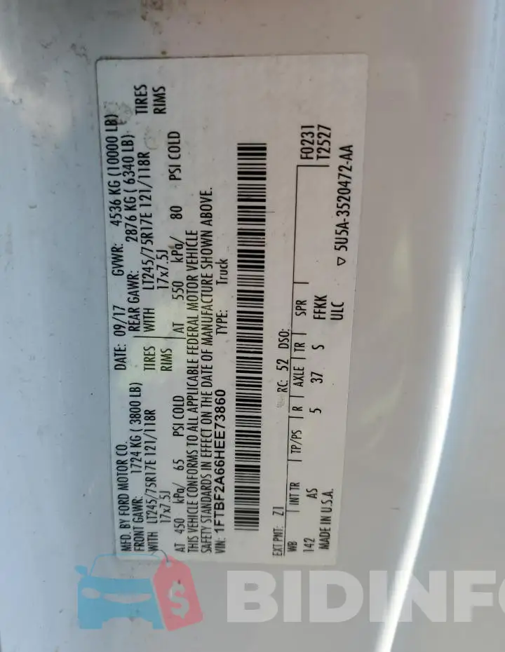 1FTBF2A66HEE73860 Photo# 12