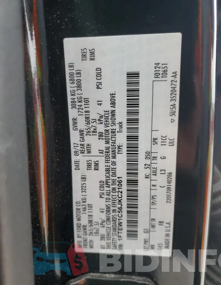 1FTEW1C56JKC21061 Photo# 12
