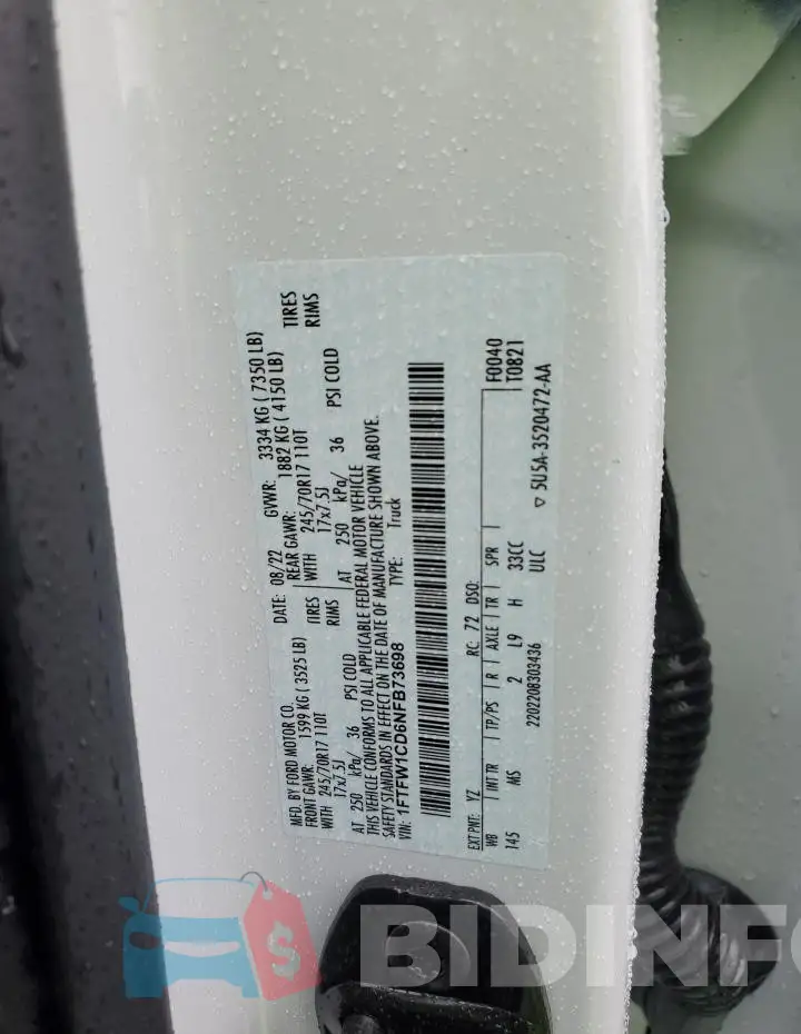 1FTFW1CD6NFB73698 Photo# 13