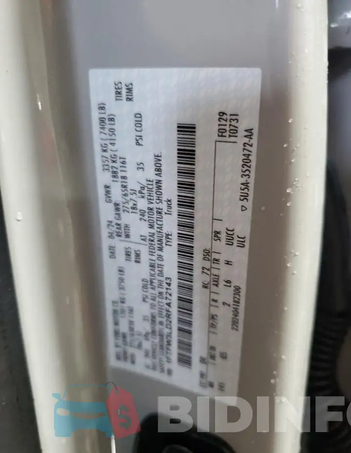 1FTFW3LD2RFA72143 Photo# 12