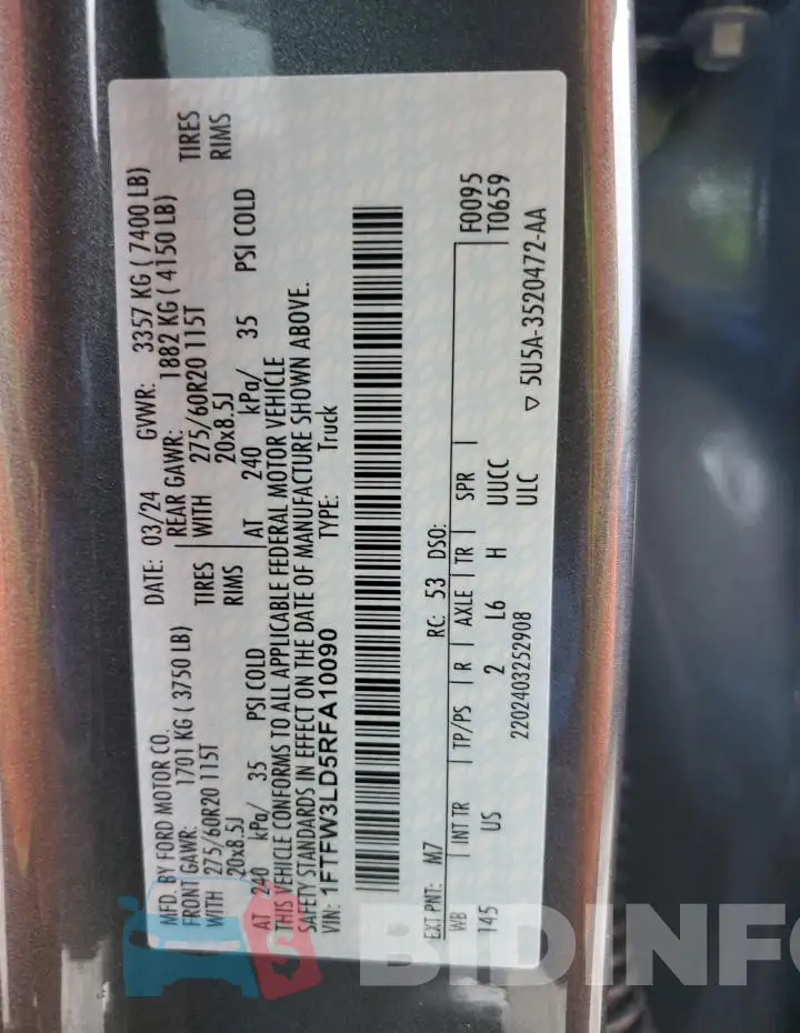 1FTFW3LD5RFA10090 Photo# 12