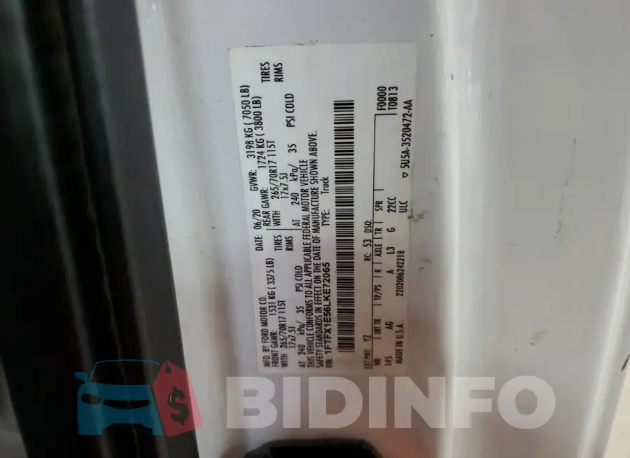 1FTFX1E56LKE72065 Photo# 12