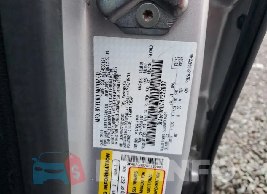 3FA6P0HD7HR222002 Photo# 13