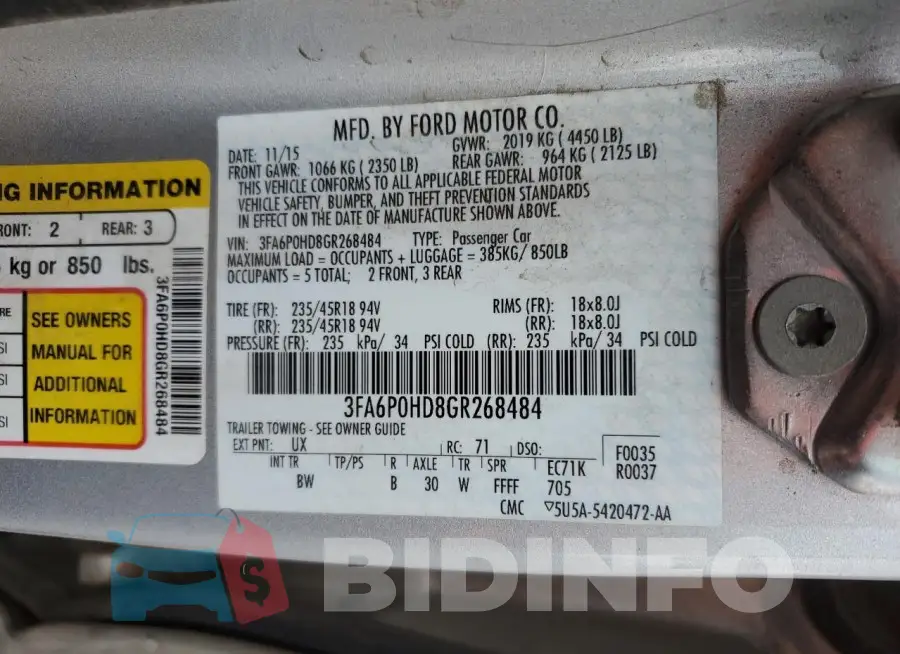 3FA6P0HD8GR268484 Photo# 12