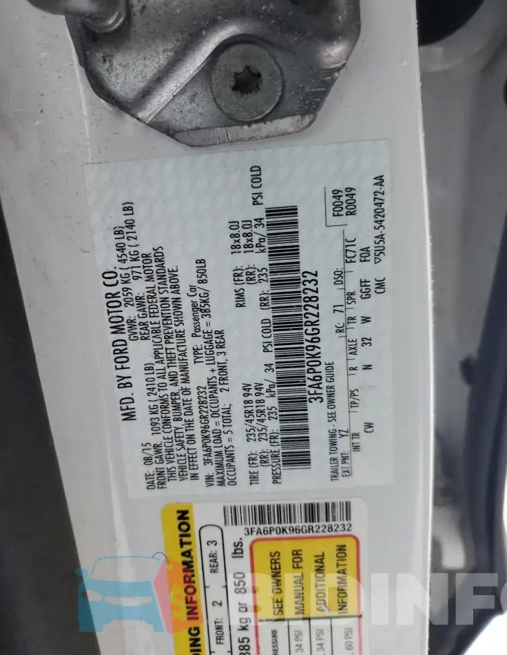 3FA6P0K96GR228232 Photo# 12