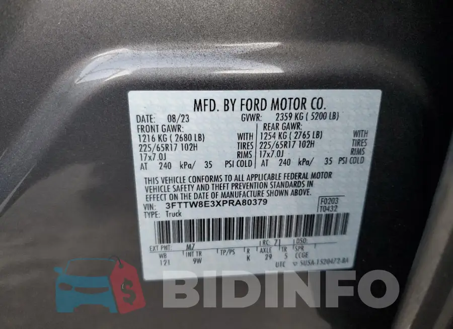 3FTTW8E3XPRA80379 Photo# 12