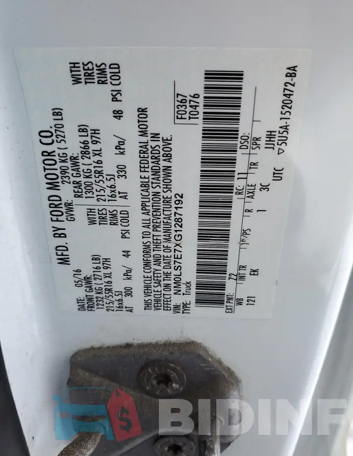NM0LS7E7XG1287192 Photo# 13