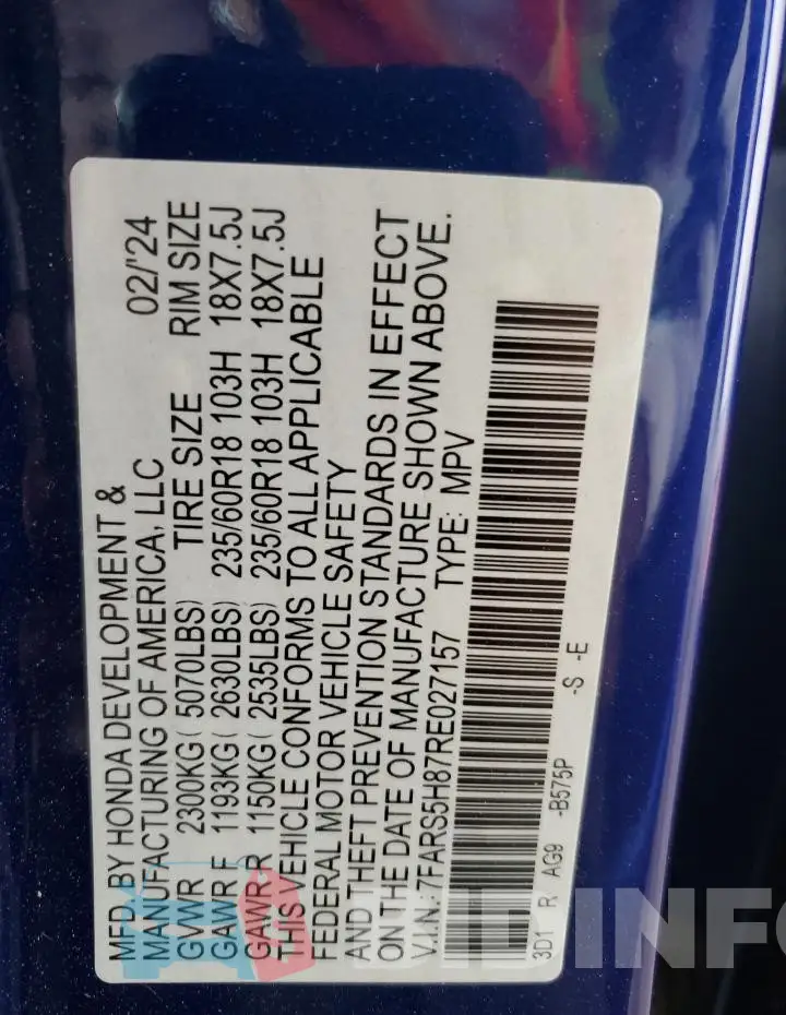 7FARS5H87RE027157 Photo# 13