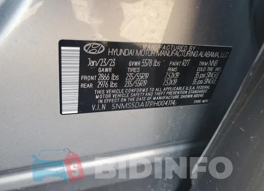 5NMS5DA17PH004114 Photo# 13