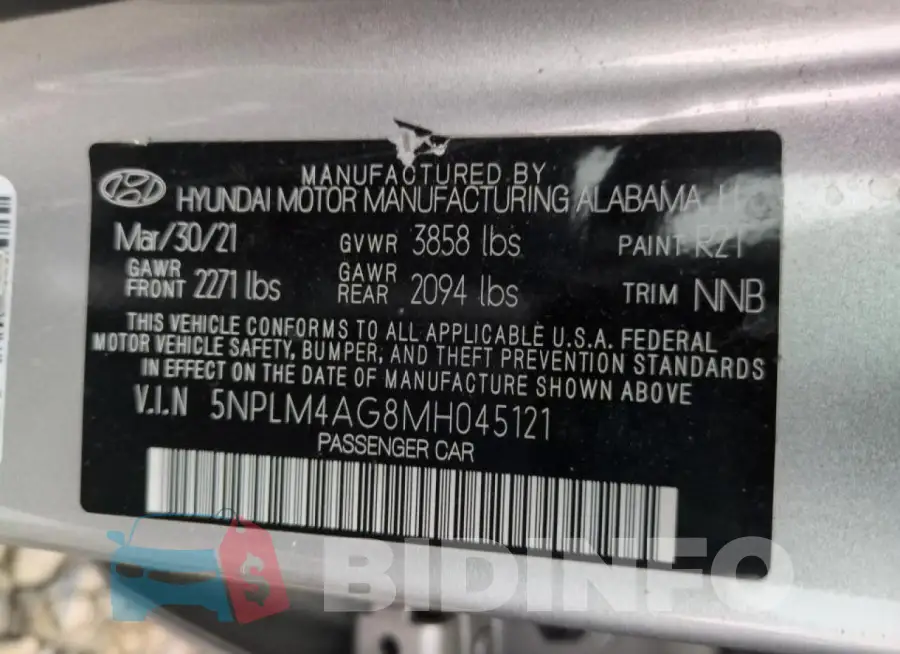 5NPLM4AG8MH045121 Photo# 12