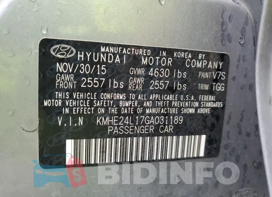 KMHE24L17GA031189 Photo# 12