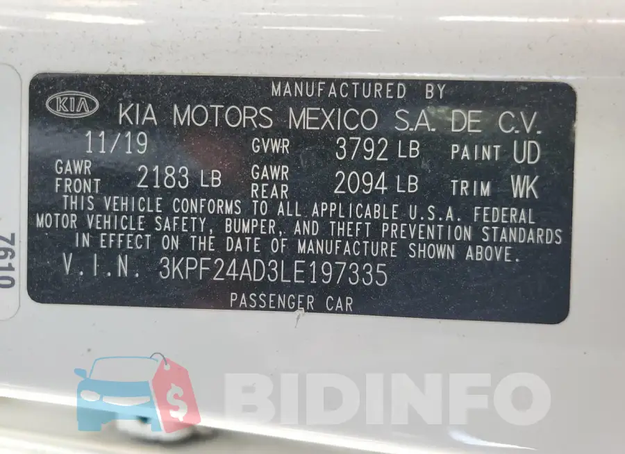 3KPF24AD3LE197335 Photo# 13