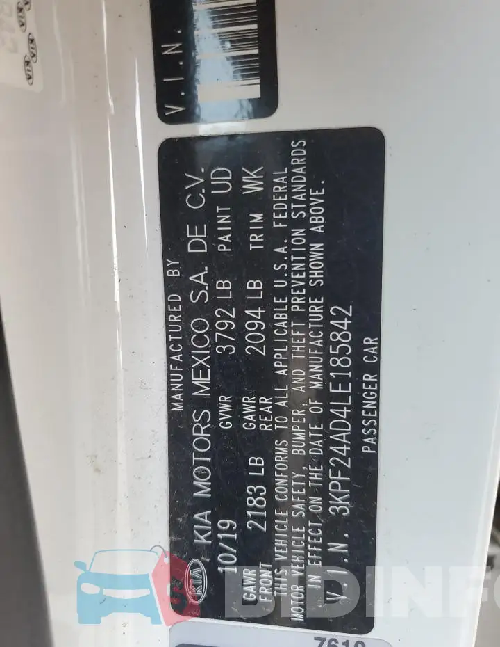 3KPF24AD4LE185842 Photo# 12