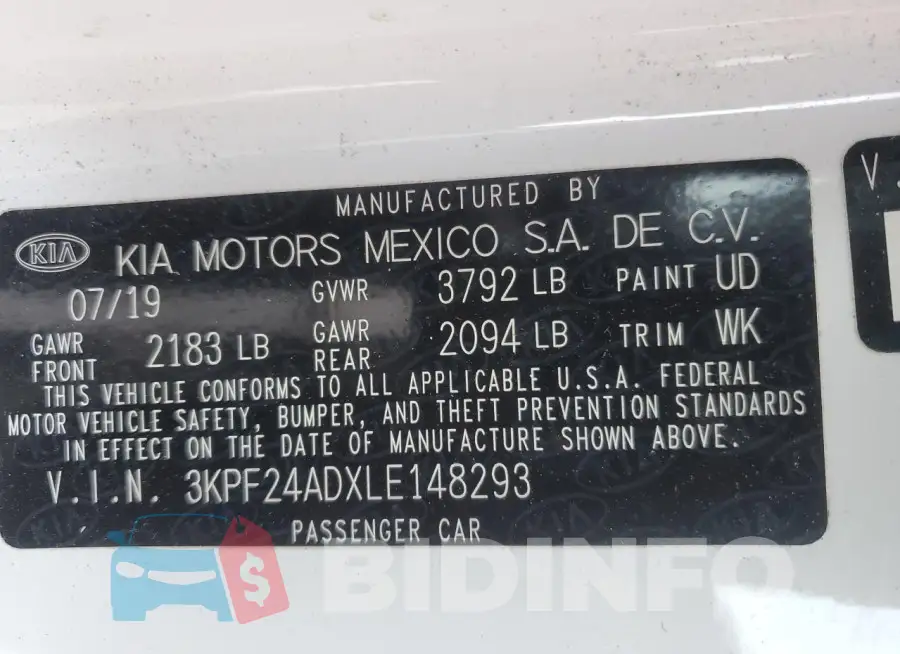 3KPF24ADXLE148293 Photo# 13