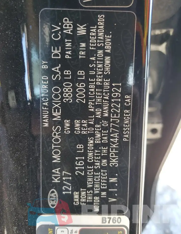 3KPFK4A77JE221921 Photo# 12