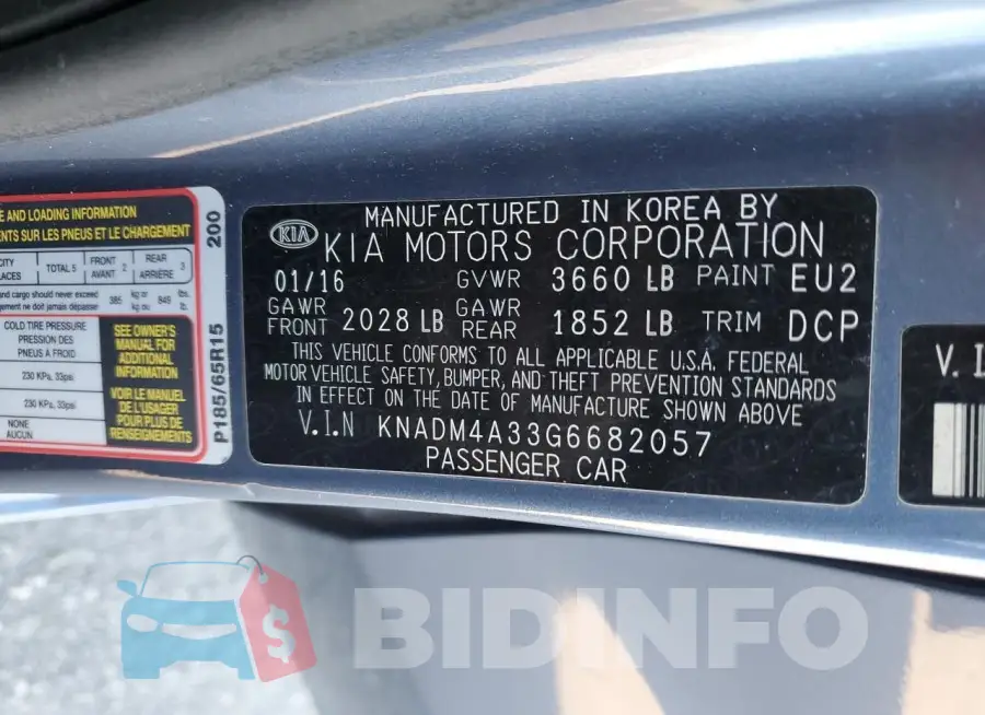 KNADM4A33G6682057 Photo# 12