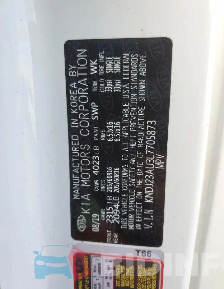 KNDJ23AU3L7705873 Photo# 12