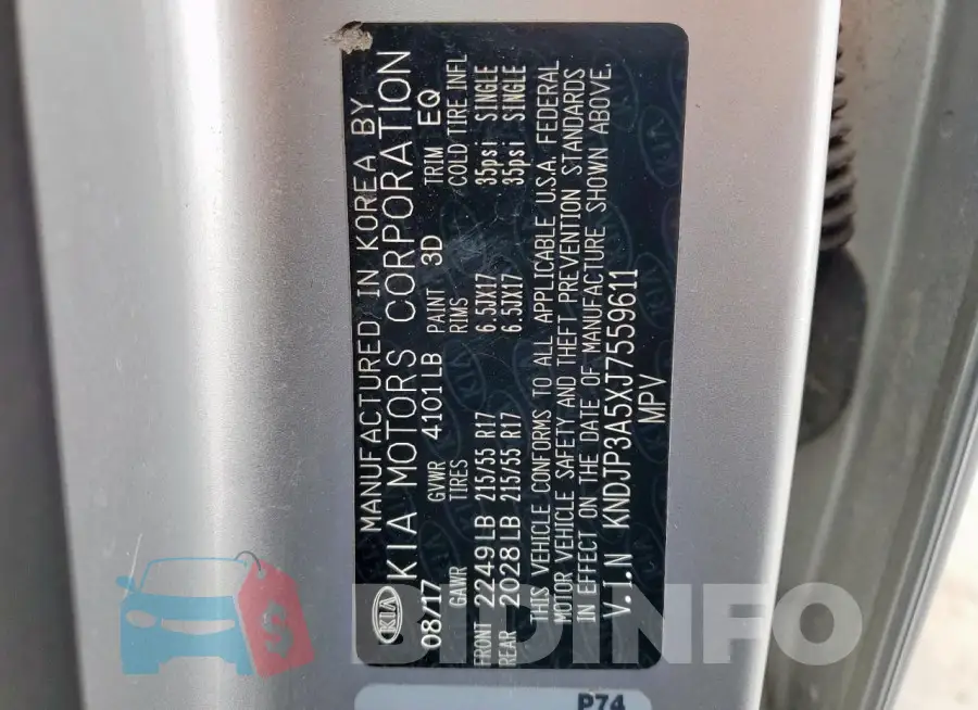 KNDJP3A5XJ7559611 Photo# 13