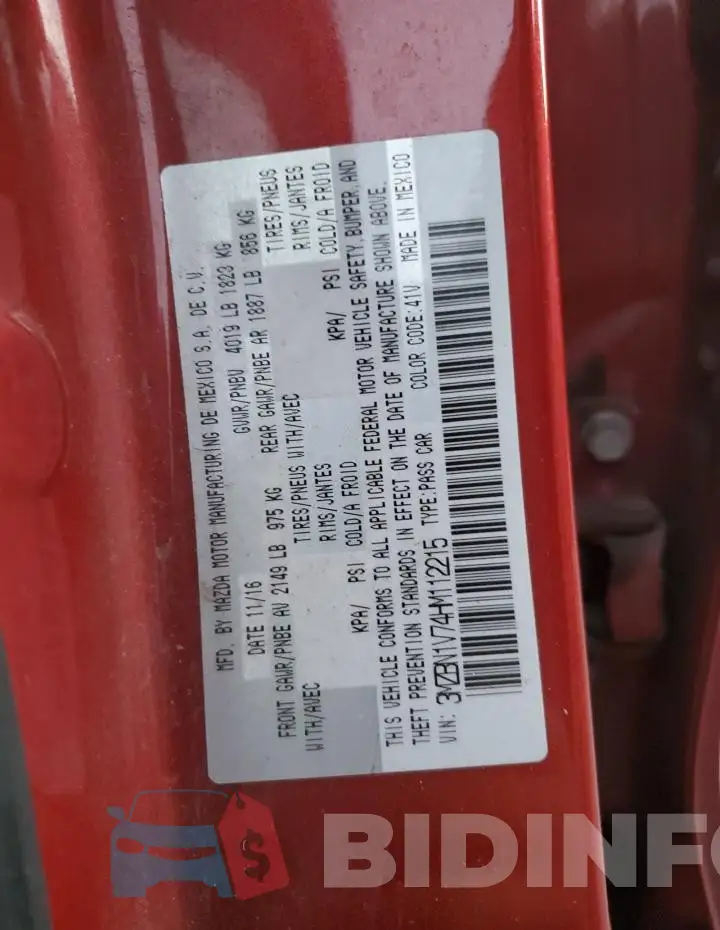 3MZBN1V74HM112215 Photo# 12