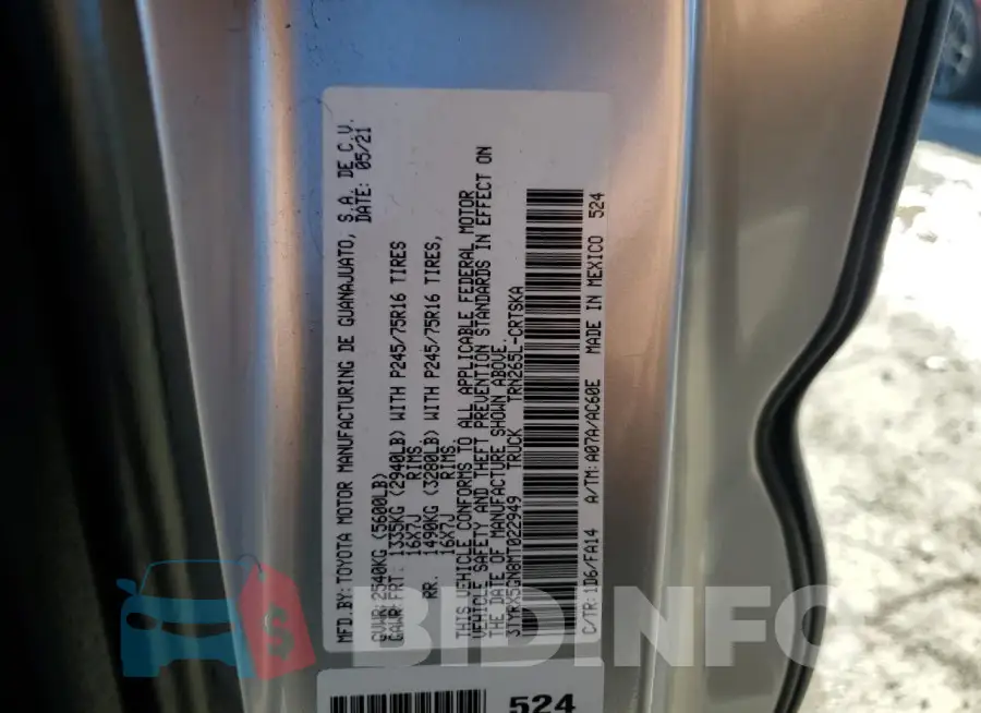3TYRX5GN8MT022949 Photo# 11