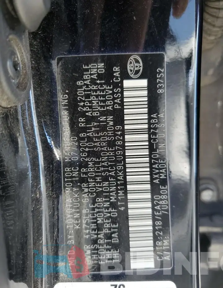 4T1M11AK9LU978249 Photo# 12