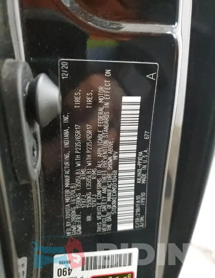 5TDKRKECXMS010468 Photo# 13