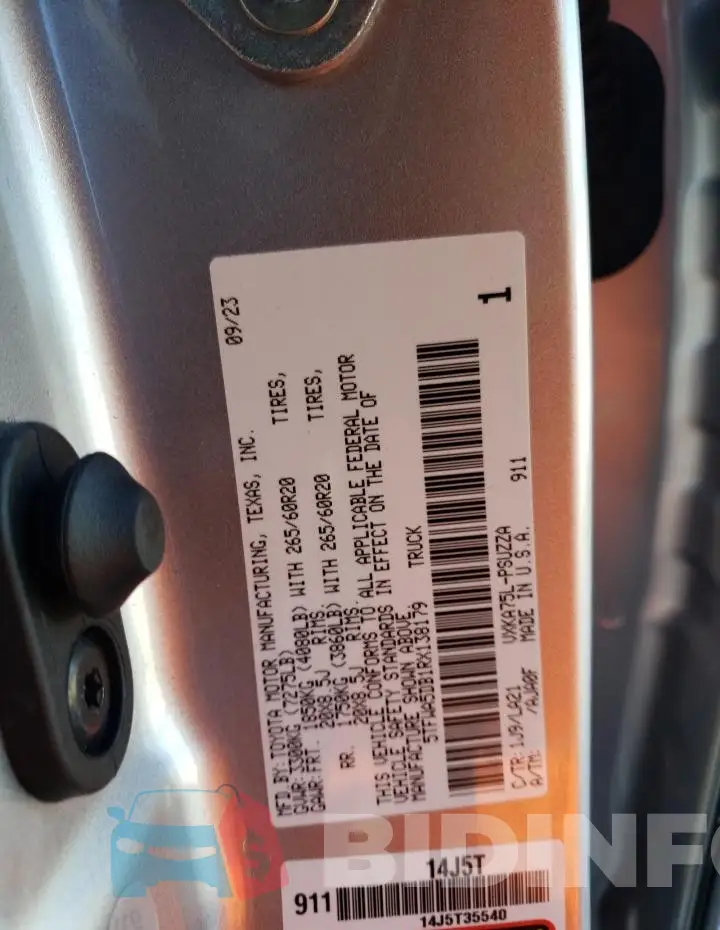 5TFWA5DB1RX138179 Photo# 12