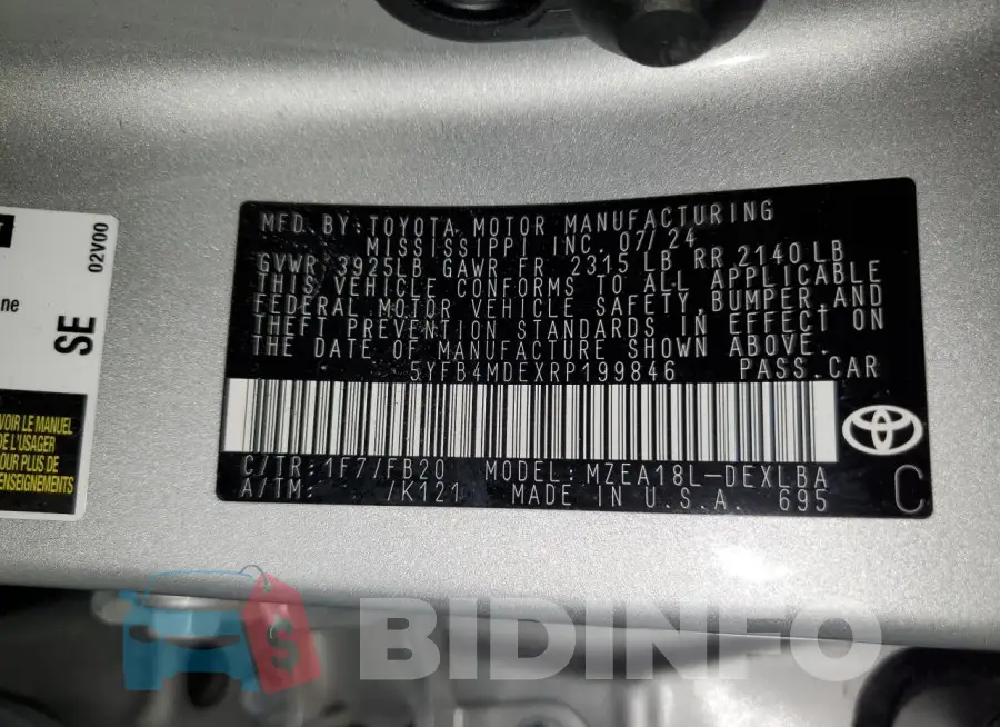 5YFB4MDEXRP199846 Photo# 12