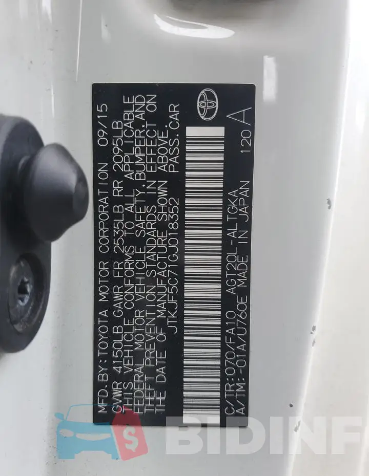 JTKJF5C71GJ018352 Photo# 12