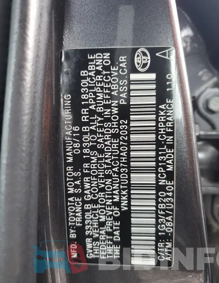 VNKKTUD37HA072032 Photo# 12