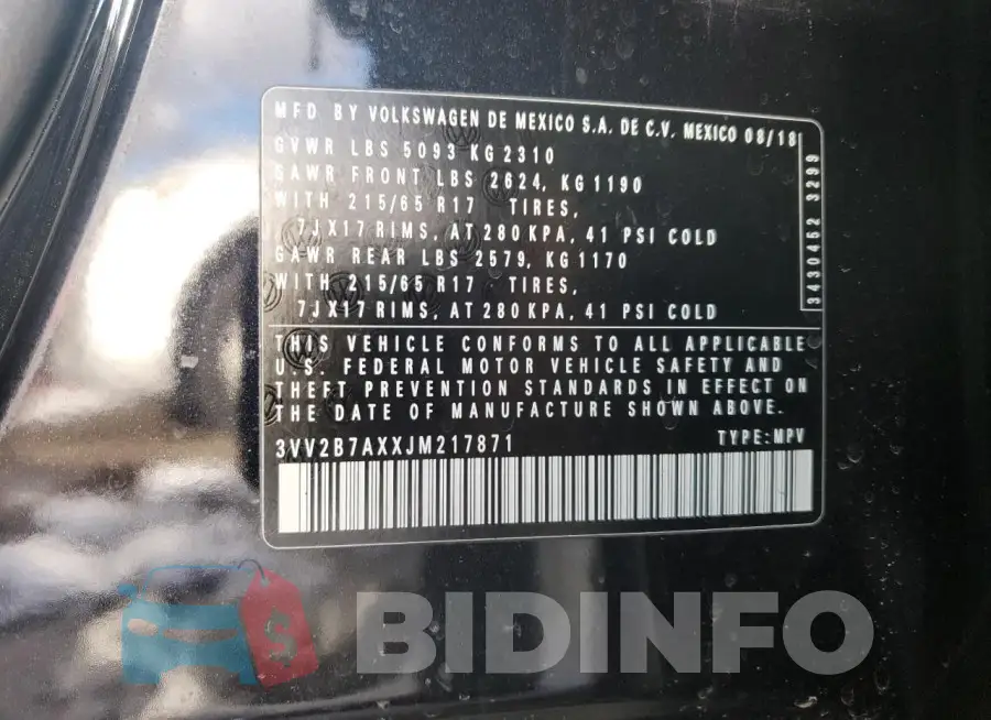 3VV2B7AXXJM217871 Photo# 13