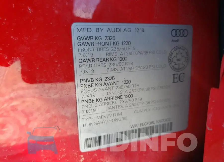 WA1EECF36L1063302 Photo# 13